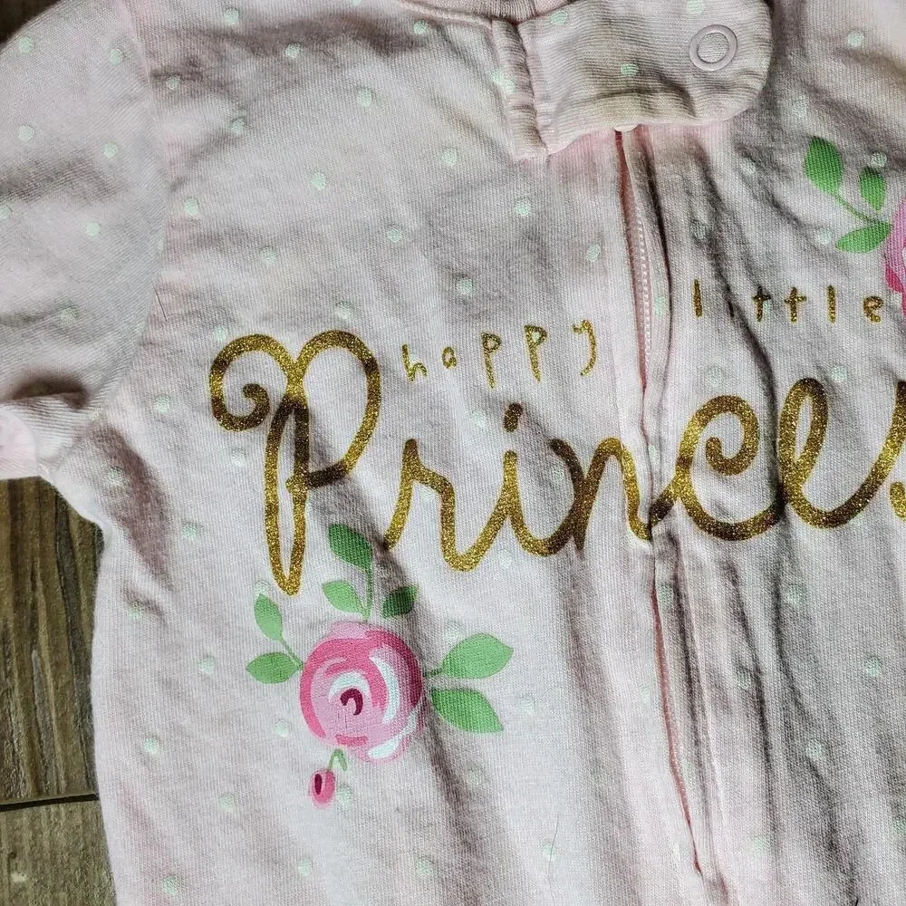 Gerber Baby Girls 100% Cotton Floral Polka Dot Princess Sleep 'N Play Size 6-9M